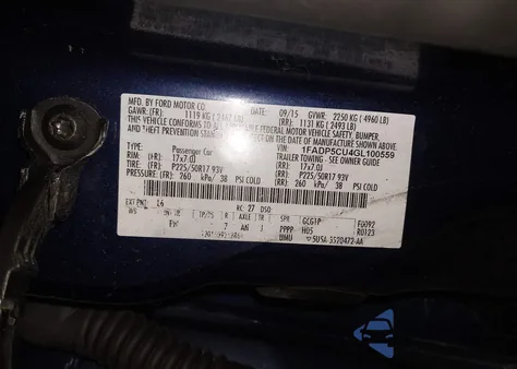 2016 Ford C-Max Energi Sel z USA, uszkodzony, nr VIN 1FADP5CU4GL100559